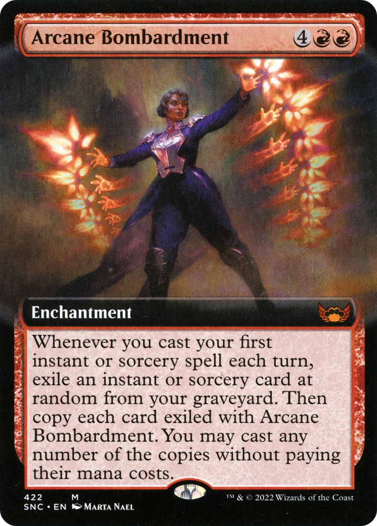 Arcane Bombardment (SNC-422) [Streets of New Capenna] (Extended Art) MTG Single Wizards of the Coast