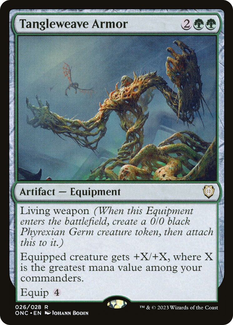 Tangleweave Armor (ONC-026) [Phyrexia: All Will Be One Commander] Foil MTG Single Wizards of the Coast