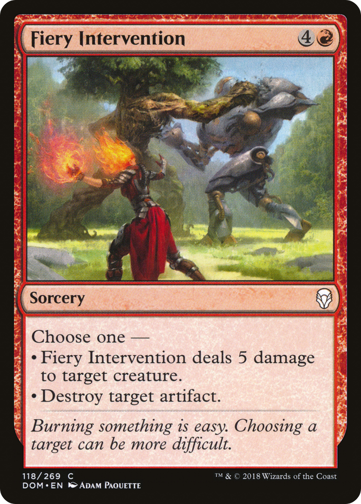 Fiery Intervention (DOM-118) [Dominaria] MTG Single Wizards of the Coast