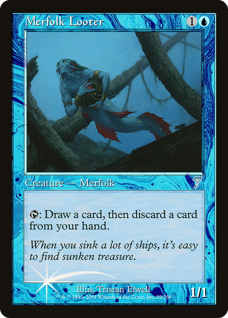 Merfolk Looter (7ED-089) [7th Edition] MTG Single Wizards of the Coast