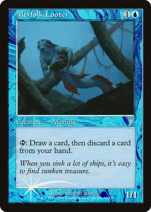 Merfolk Looter (7ED-089) [7th Edition] MTG Single Wizards of the Coast