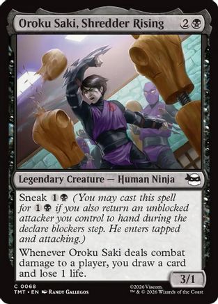 Oroku Saki, Shredder Rising (TMT-068) [Teenage Mutant Ninja Turtles] Foil MTG Single Wizards of the Coast