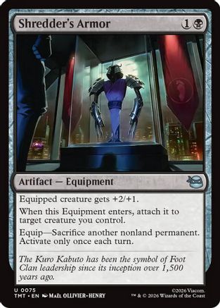 Shredder's Armor (TMT-075) [Teenage Mutant Ninja Turtles] Foil MTG Single Wizards of the Coast