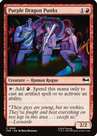 Purple Dragon Punks (TMT-100) [Teenage Mutant Ninja Turtles] Foil MTG Single Wizards of the Coast