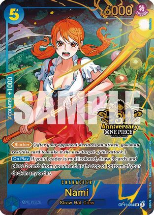 Nami (Japanese Version 3rd Anniversary Set) (OP11-054) [One Piece Promotion Cards] Foil One Piece Single Bandai