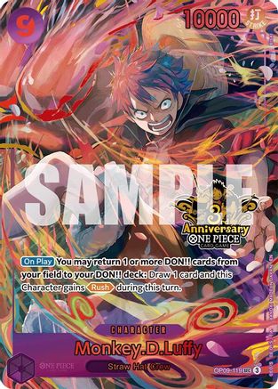 Monkey.D.Luffy (Japanese Version 3rd Anniversary Set) (OP09-119) [One Piece Promotion Cards] Foil One Piece Single Bandai