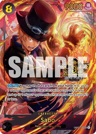 Sabo (Japanese Version 3rd Anniversary Set) (OP07-118) [One Piece Promotion Cards] Foil One Piece Single Bandai