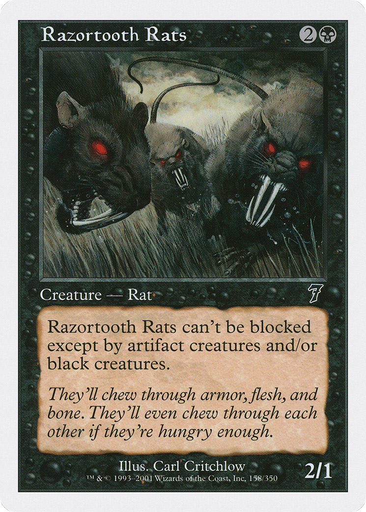 Razortooth Rats (7ED-158) [7th Edition] MTG Single Wizards of the Coast
