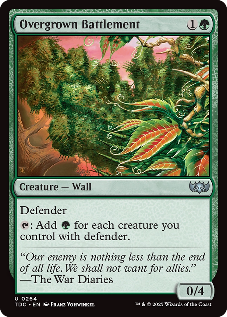 Overgrown Battlement (TDC-264) [Commander: Tarkir: Dragonstorm] MTG Single Wizards of the Coast