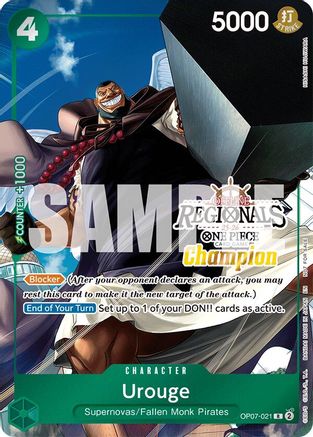 Urouge (Offline Regional Champion Card Set 2025 Vol.1) (OP07-021) [One Piece Promotion Cards] Foil One Piece Single Bandai