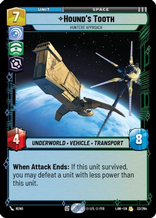 Hound's Tooth - Hunters' Approach (33/264) [A Lawless Time] Star Wars: Unlimited Single Disney