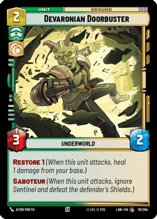 Devaronian Doorbuster (70/264) [A Lawless Time] Star Wars: Unlimited Single Disney