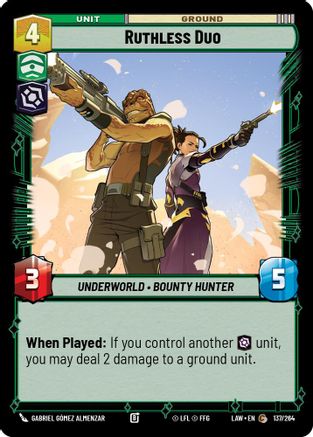 Ruthless Duo (137/264) [A Lawless Time] Star Wars: Unlimited Single Disney