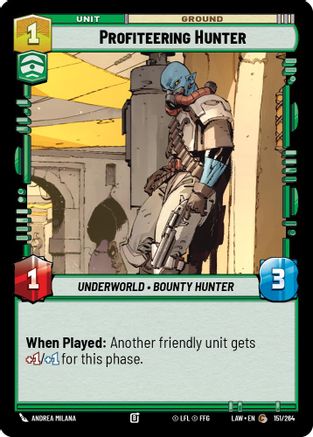 Profiteering Hunter (151/264) [A Lawless Time] Star Wars: Unlimited Single Disney