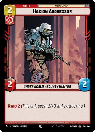 Haxion Aggressor (190/264) [A Lawless Time] Star Wars: Unlimited Single Disney