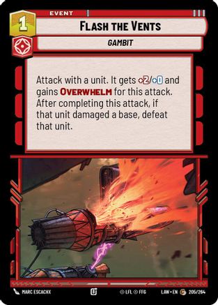 Flash the Vents (205/264) [A Lawless Time] Star Wars: Unlimited Single Disney
