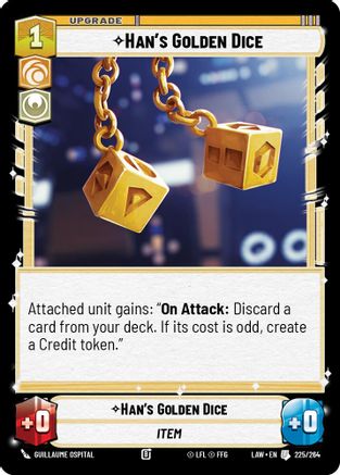 Han's Golden Dice (225/264) [A Lawless Time] Star Wars: Unlimited Single Disney