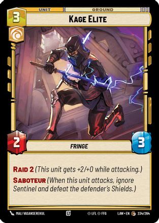 Kage Elite (234/264) [A Lawless Time] Star Wars: Unlimited Single Disney