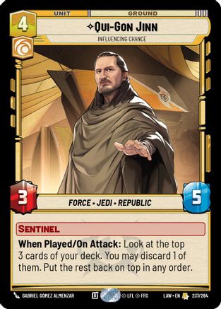 Qui-Gon Jinn - Influencing Chance (237/264) [A Lawless Time] Star Wars: Unlimited Single Disney