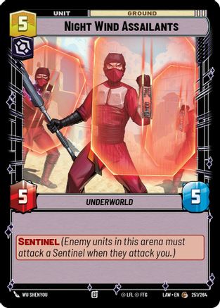 Night Wind Assailants (251/264) [A Lawless Time] Star Wars: Unlimited Single Disney