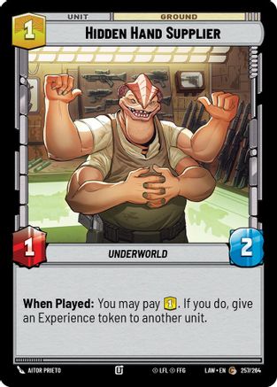 Hidden Hand Supplier (257/264) [A Lawless Time] Star Wars: Unlimited Single Disney