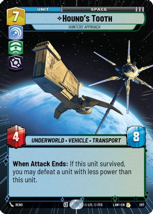 Hound's Tooth - Hunters' Approach (Hyperspace) (297) [A Lawless Time] Star Wars: Unlimited Single Disney