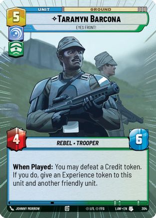 Taramyn Barcona - Eyes Front! (Hyperspace) (304) [A Lawless Time] Star Wars: Unlimited Single Disney