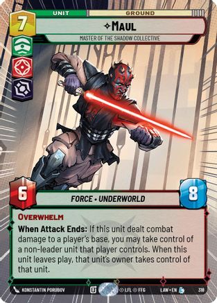 Maul - Master of the Shadow Collective (Hyperspace) (318) [A Lawless Time] Star Wars: Unlimited Single Disney