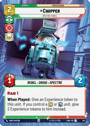 Chopper - Spectre Three (Hyperspace) (319) [A Lawless Time] Star Wars: Unlimited Single Disney