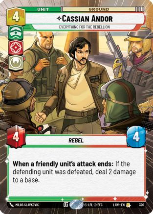 Cassian Andor - Everything for the Rebellion (Hyperspace) (320) [A Lawless Time] Star Wars: Unlimited Single Disney