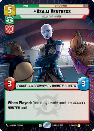 Asajj Ventress - Reluctant Hunter (Hyperspace) (325) [A Lawless Time] Star Wars: Unlimited Single Disney