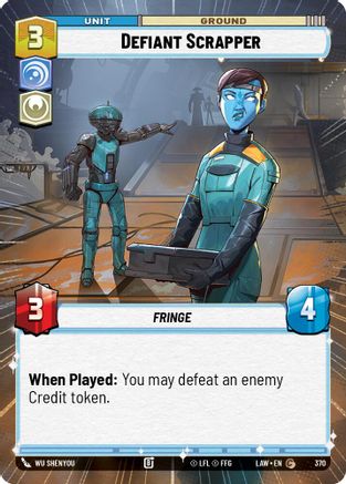 Defiant Scrapper (Hyperspace) (370) [A Lawless Time] Star Wars: Unlimited Single Disney