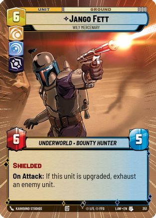 Jango Fett - Wily Mercenary (Hyperspace) (351) [A Lawless Time] Star Wars: Unlimited Single Disney