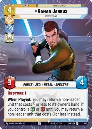 Kanan Jarrus - Spectre One (Hyperspace) (353) [A Lawless Time] Star Wars: Unlimited Single Disney