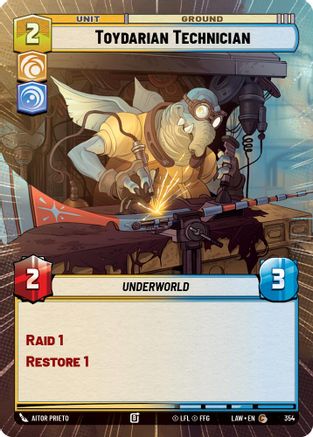 Toydarian Technician (Hyperspace) (354) [A Lawless Time] Star Wars: Unlimited Single Disney
