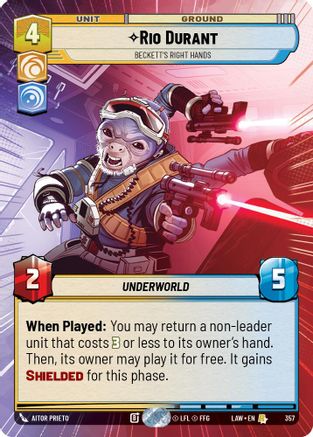 Rio Durant - Beckett's Right Hands (Hyperspace) (357) [A Lawless Time] Star Wars: Unlimited Single Disney