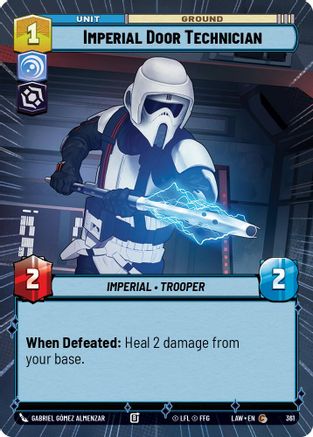 Imperial Door Technician (Hyperspace) (361) [A Lawless Time] Star Wars: Unlimited Single Disney