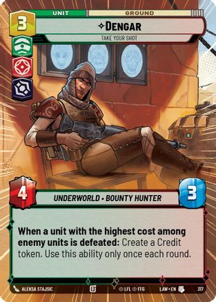 Dengar - Take Your Shot (Hyperspace) (317) [A Lawless Time] Star Wars: Unlimited Single Disney