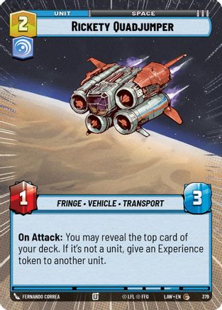 Rickety Quadjumper (Hyperspace) (379) [A Lawless Time] Star Wars: Unlimited Single Disney