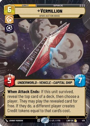 Vermillion - Qi'Ra's Auction House (Hyperspace) (479) [A Lawless Time] Star Wars: Unlimited Single Disney