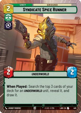 Syndicate Spice Runner (Hyperspace) (400) [A Lawless Time] Star Wars: Unlimited Single Disney