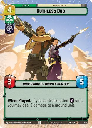 Ruthless Duo (Hyperspace) (401) [A Lawless Time] Star Wars: Unlimited Single Disney