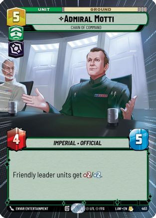 Admiral Motti - Chain of Command (Hyperspace) (403) [A Lawless Time] Star Wars: Unlimited Single Disney