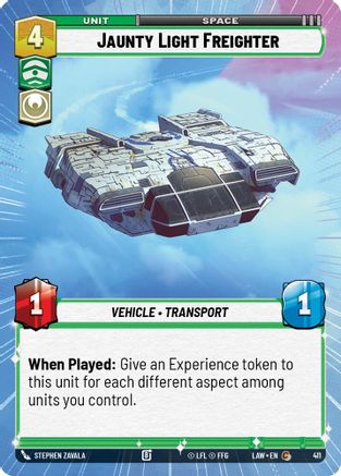 Jaunty Light Frieghter (Hyperspace) (411) [A Lawless Time] Star Wars: Unlimited Single Disney