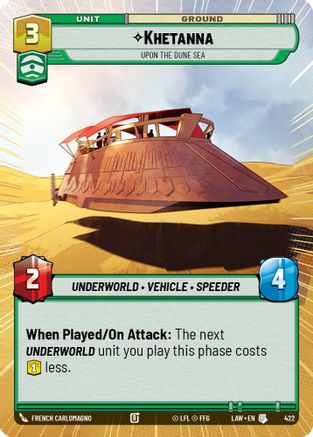 Khetanna - Upon the Dune Sea (Hyperspace) (422) [A Lawless Time] Star Wars: Unlimited Single Disney