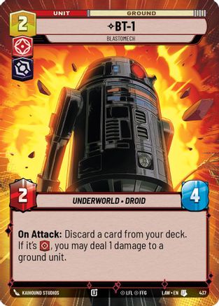 BT-1 - Blastomech (Hyperspace) (437) [A Lawless Time] Star Wars: Unlimited Single Disney