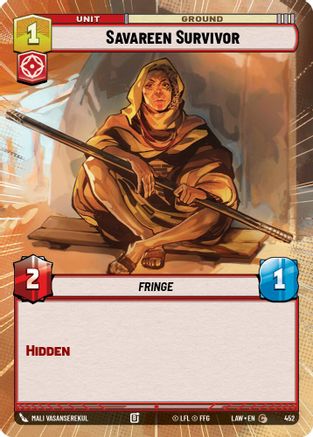 Savareen Survivor (Hyperspace) (452) [A Lawless Time] Star Wars: Unlimited Single Disney