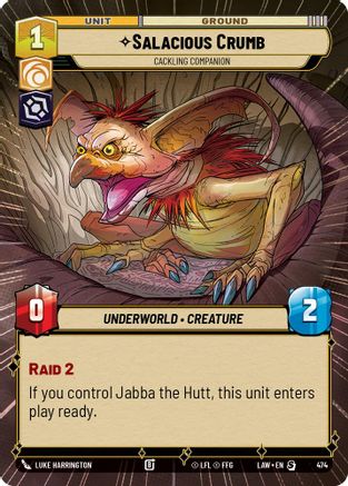 Salacious Crumb - Cackling Companion (Hyperspace) (474) [A Lawless Time] Star Wars: Unlimited Single Disney