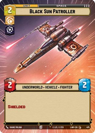 Black Sun Patroller (Hyperspace) (475) [A Lawless Time] Star Wars: Unlimited Single Disney