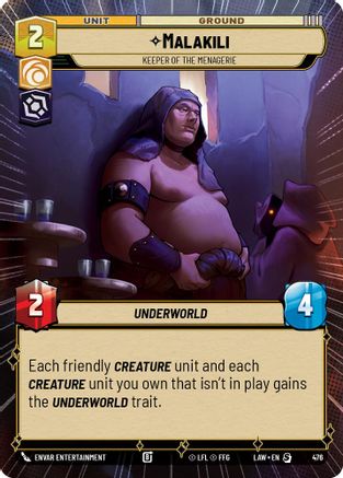 Malakili - Keeper of the Menagerie (Hyperspace) (476) [A Lawless Time] Star Wars: Unlimited Single Disney